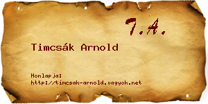 Timcsák Arnold névjegykártya